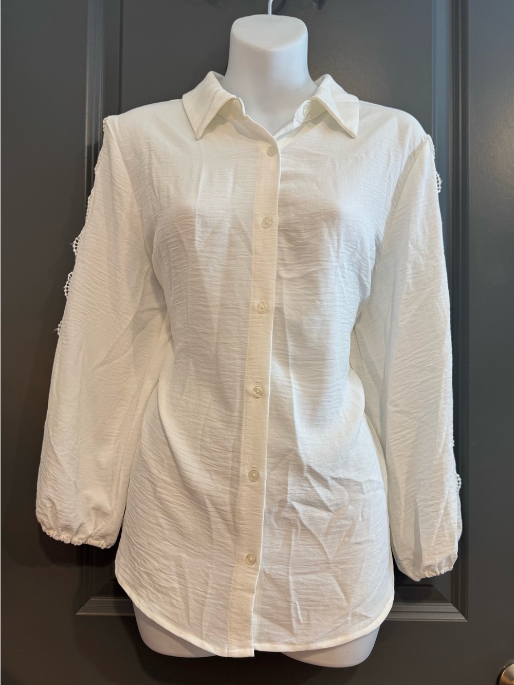 Como Blu Classic White Button-Down Blouse - Women's